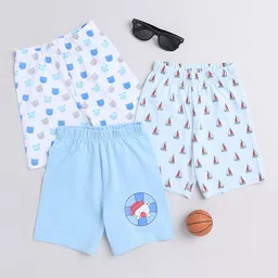 BUMZEE Boys Pack Of 3 Mid-Rise Conversational Printed Cotton Shorts-image-10