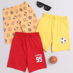 BUMZEE Infant Boys Pack Of 3 Printed Cotton Shorts-picture-11