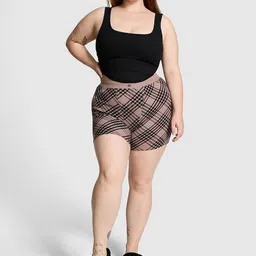 Victoria's Secret Women Plus Size Checked Lounge Shorts-image-98