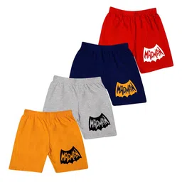 BAESD Kids Pack Of 4 Typography Printed Pure Cotton Shorts-34