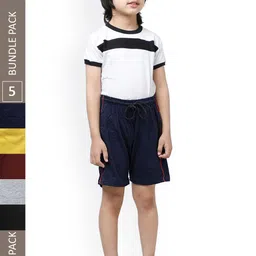 IndiWeaves Boys Pack of 5 High-Rise Sports Shorts-image-99