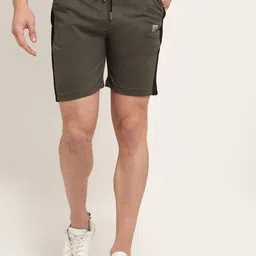 Cantabil Men Olive Green Solid Regular Fit Sports Shorts-image-44