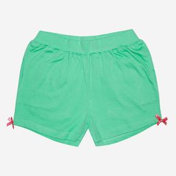 KiddoPanti Girls Green Solid Shorts-picture-24