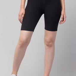 Apraa & Parma Women Black Skinny Fit Cycling Sports Shorts-image-6