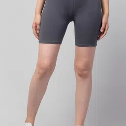 Apraa & Parma Women Charcoal Solid Cotton Skinny Fit Cycling Sports Shorts-image-42