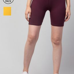 Apraa & Parma Women Pack Of 2 Slim Fit Cycling Sports Shorts-picture-45