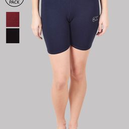 Apraa & Parma Women Pack Of 3 Slim Fit Cycling Sports Shorts-picture-21