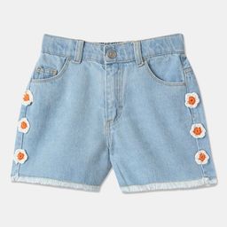 R&B Girls Floral Printed Denim Shorts-image-71