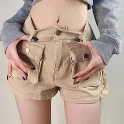 LULU & SKY Women Loose Fit High-Rise Cargo Shorts-picture-38