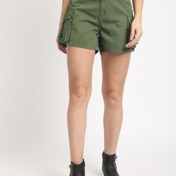 Bene Kleed Women High-Rise Regular Fit Cotton Cargo Shorts-46