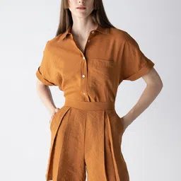 DeFacto Women High-Rise Pleated Shorts-image-24