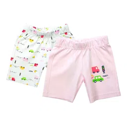 MeeMee Unisex Kids Pink Printed Regular Shorts-image-65