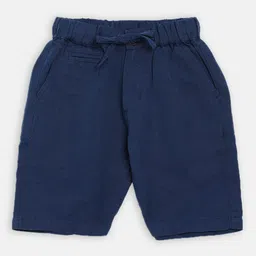 Blue Giraffe Girls Navy Blue Solid Slim Fit Regular Shorts-picture-15