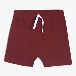 MINI KLUB Boys Maroon Solid Pure Cotton Regular Shorts-image-35