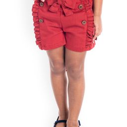 Cherry Crumble Girls Red Solid Regular Fit Regular Shorts-image-17