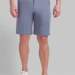 Parx Men Blue Solid Regular Shorts-image-16