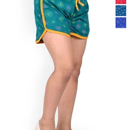BAESD Girls Pack Of 4 High-Rise Floral Printed Cotton Shorts-52