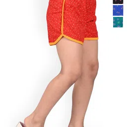 BAESD Girls Pack Of 4 Printed High-Rise Cotton Shorts-image-12