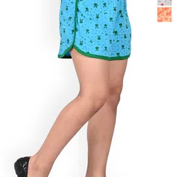 BAESD Girls Pack Of 3 Conversational Printed High-Rise Cotton Hot Pants Shorts-image-95