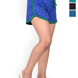 BAESD Girls Pack Of 4 Printed High-Rise Cotton Shorts-image-52