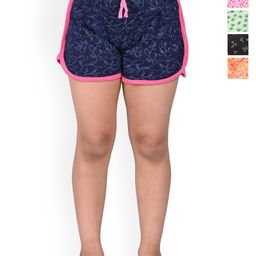 BAESD Girls Pack of 5 Floral Printed High Rise Cotton Shorts-image-110