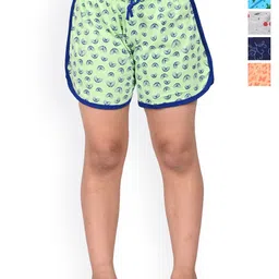 BAESD Girls Pack Of 5 Printed High-Rise Cotton Shorts-image-10