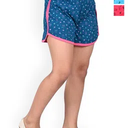 BAESD Girls Pack Of 3 Floral Printed High-Rise Cotton Hot Pants-picture-12