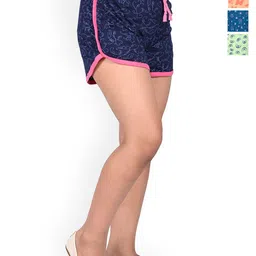 BAESD Girls Pack Of 4 Printed High-Rise Cotton Shorts-image-45