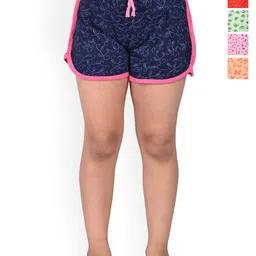 BAESD Girls Pack Of 5 Printed High-Rise Cotton Shorts-image-28