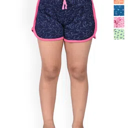 BAESD Girls Pack Of 5 Conversational Printed High-Rise Cotton Hot Pants Shorts-image-84