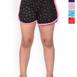 BAESD Girls Pack Of 5 Printed Cotton High-Rise Hot Pants-image-18