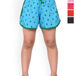 BAESD Girls Pack Of 5 Floral Printed High-Rise Cotton Hot Pants-image-44