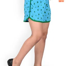 BAESD Girls Pack Of 2 Conversational Printed Mid-Rise Cotton Hot Pants Shorts-image-96