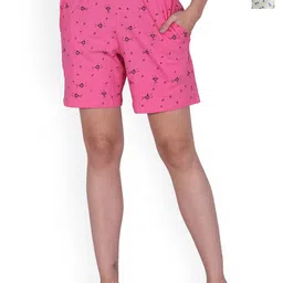 BAESD Women Pack Of 2 Conversational Printed Pure Cotton Shorts-image-83