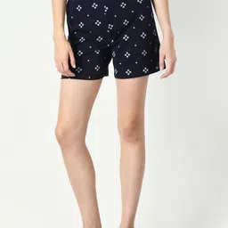 BAESD Women Geometric Printed High-Rise Pure Cotton Shorts-image-26