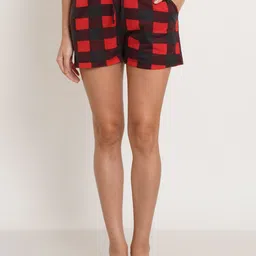 IX IMPRESSION Women Checked Mid-Rise Lounge Shorts-image-31