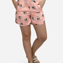 Smarty Pants Women Pink & White Satin Printed Lounge Shorts-image-48