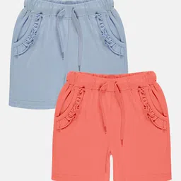KiddoPanti Girls Pack Of 2 Mid-Rise Pure Cotton Regular Shorts-15