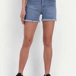 Blue Ronin Women Regular Fit Mid-Rise Denim Shorts-image-78