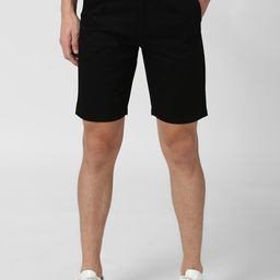 Peter England Casuals Men Black Pure Cotton Regular Fit Chino Shorts-image-74