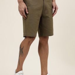 Fabindia Men Mid-Rise Cotton Chino Shorts-image-37