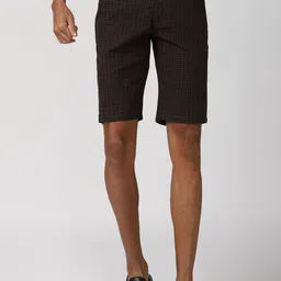PETER ENGLAND UNIVERSITY Men Checked Mid-Rise Casual Shorts-image-83