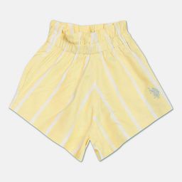U.S. Polo Assn. Kids Girls Striped Mid-Rise Above Knee Length Slip-On Shorts-image-36
