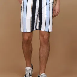 V-Mart Men Striped Mid-Rise Shorts-picture-7