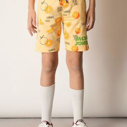 Jack & Jones Junior Boys Mid-Rise Conversational Printed Pure Cotton Shorts-54
