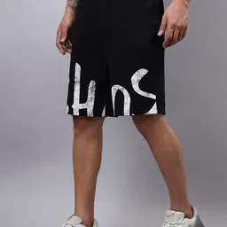 Bewakoof Men Chaos Typography Printed Oversized Shorts-picture-43