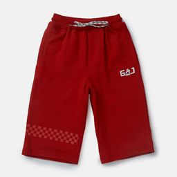 Gini and Jony Boys Red Solid Cotton Shorts-25