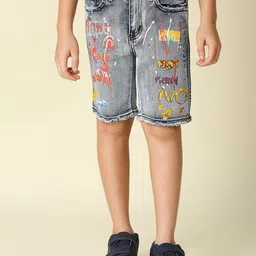 WAIMEA Boys Printed Skinny Fit Denim Shorts-picture-37