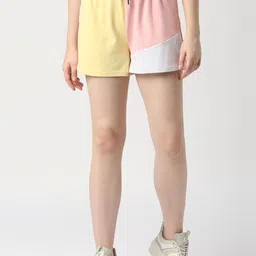 Pepe Jeans Women Mid-Rise Loose Fit Colourblocked Cotton Shorts-image-2