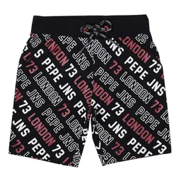 Pepe Jeans Boys Black Typography Printed Sports Shorts-image-98